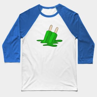 Melted Green Popsicle Baseball T-Shirt